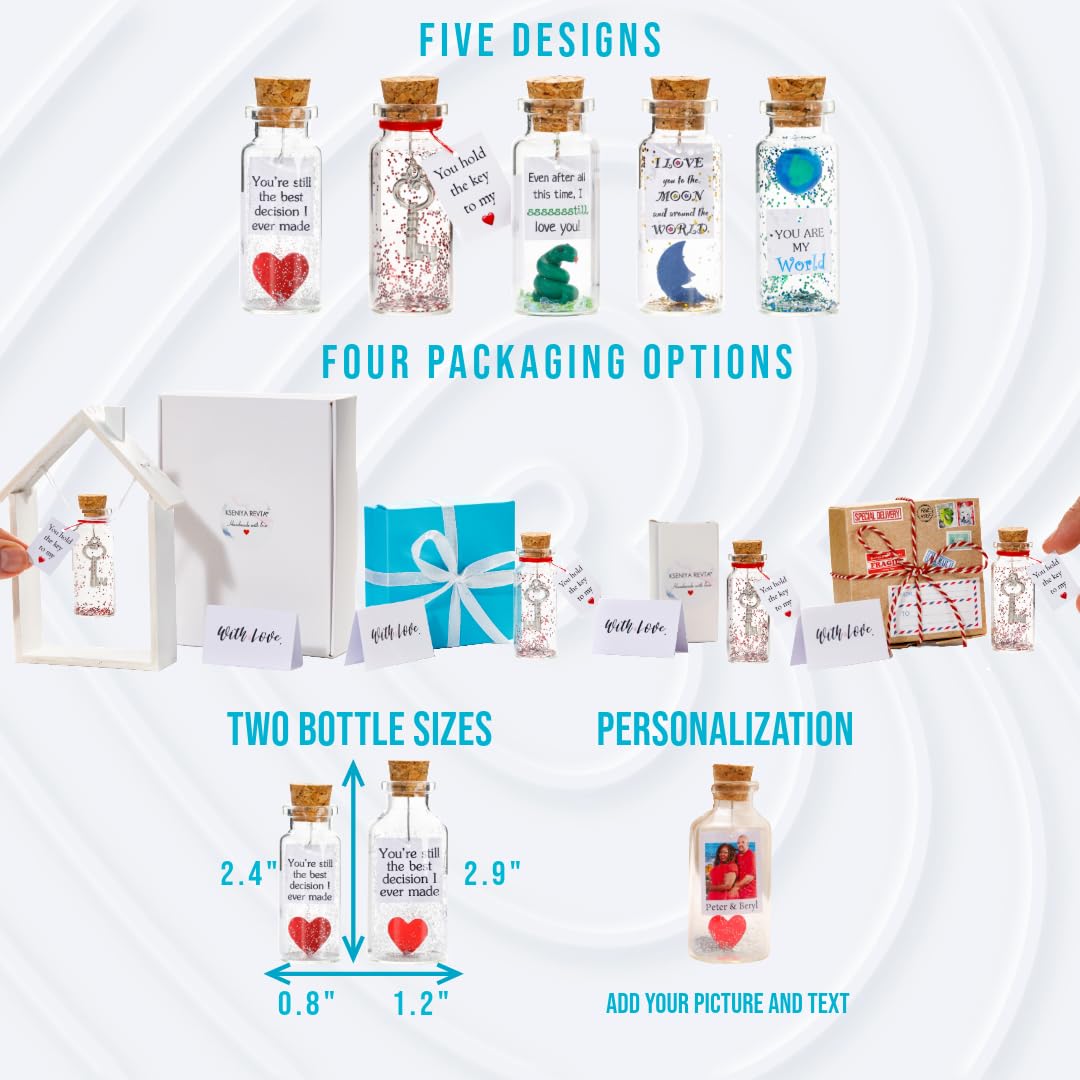 Anniversary Present for Her & Him, Romantic Gift to Boyfriend & Girlfriend, Message in Bottle I Love You Gifts Wife Husband ((01) Heart - You're Still the Best Decision I Ever Made, Gift Bottle)