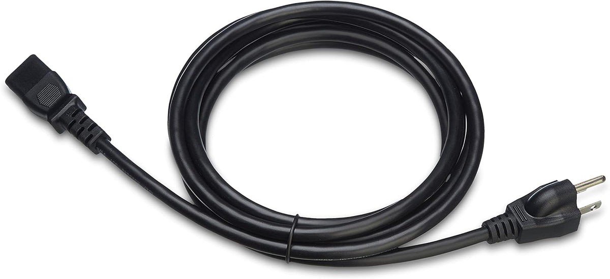 Amazon Basics 10 3 18 125 5-Pack PC Power Cord, feet, Compatible with Monitor, Computer, TV, Prong, AWG, Volts, Black