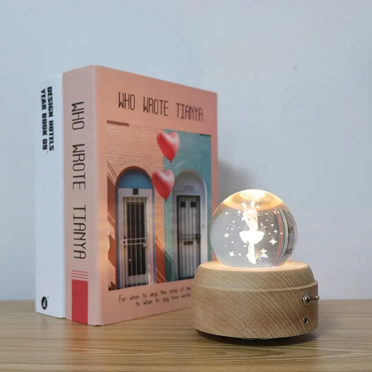 YCWF 3D Crystal Ball Music Box,Luminous Rotating Musical Box,with Projection LED Light Music Box,Best Gift for Birthday Thanksgiving Day Valentines Day Mothers Day Christmas (Ballet Girl)