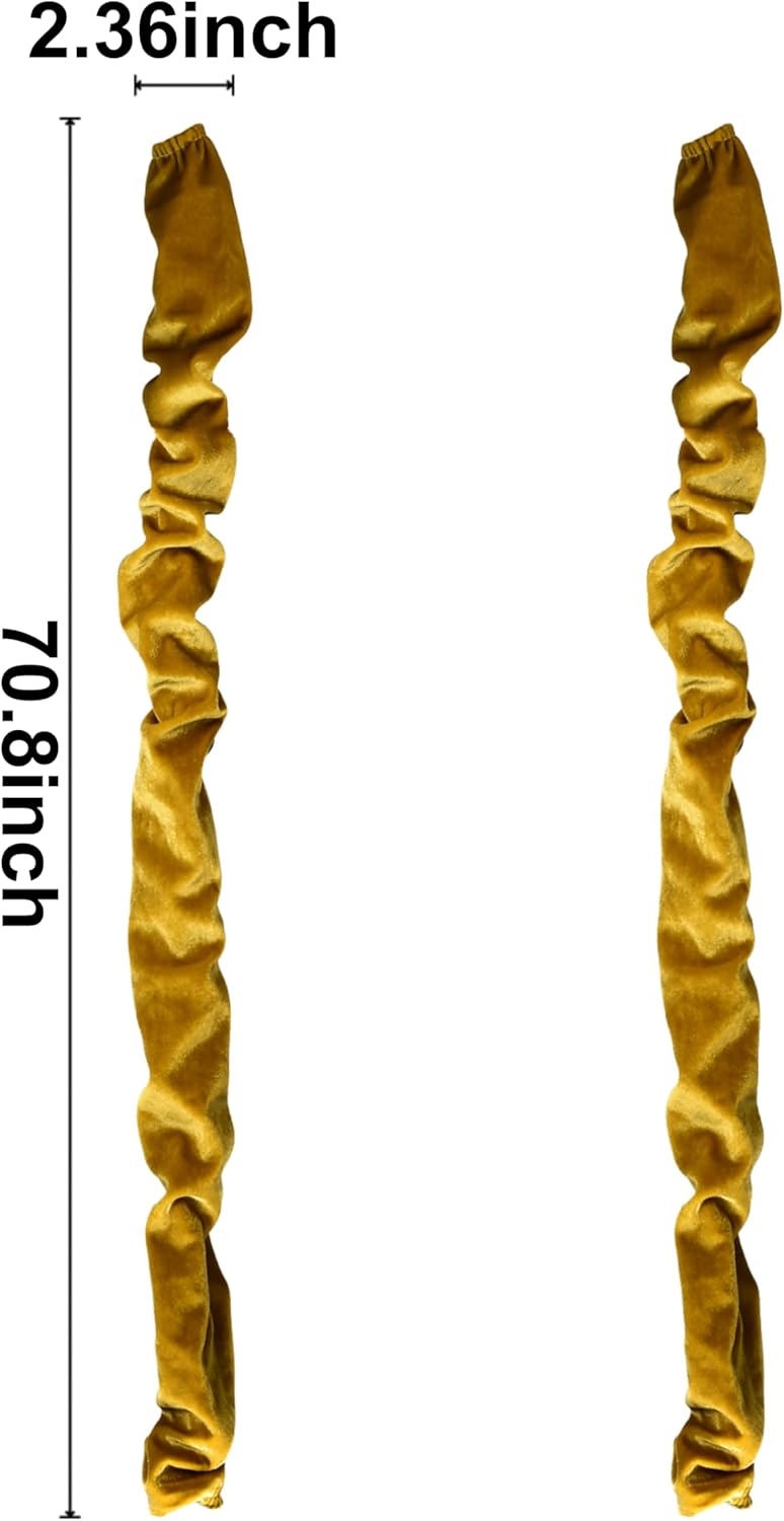 Antique House 2 Pack 70.8 inches Chandelier Chain Covers Gold Cable Covers Brushed Polyester Fabric Chain Sleeve