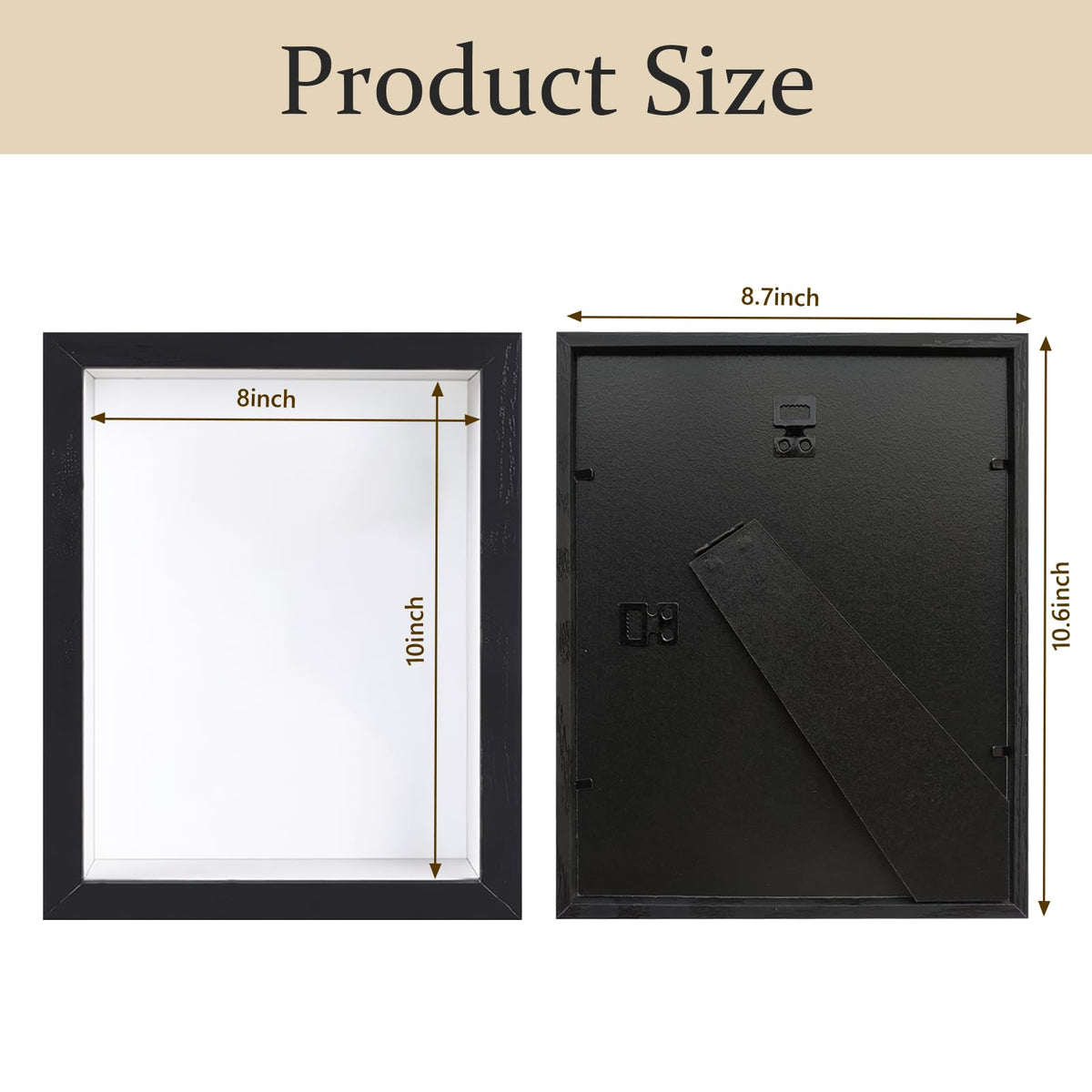 Shadow Box Frame 8x10 - 3 Pack Wood Deep Shadowbox with Glass Shadow Boxes Display Cases Suitable for Photos, Dried Flowers, Handicrafts Picture Frames for Wall (Black)