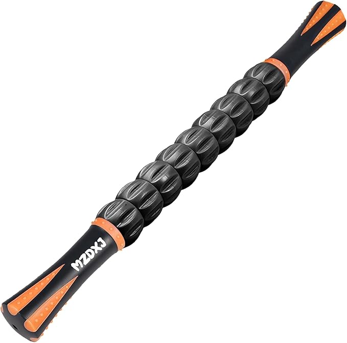 Muscle Roller Stick for Athletes -Roller Massager for Myofascial Pain Relief - Handheld Physical Therapy & Recovery Tool(Orange black-18 inch)
