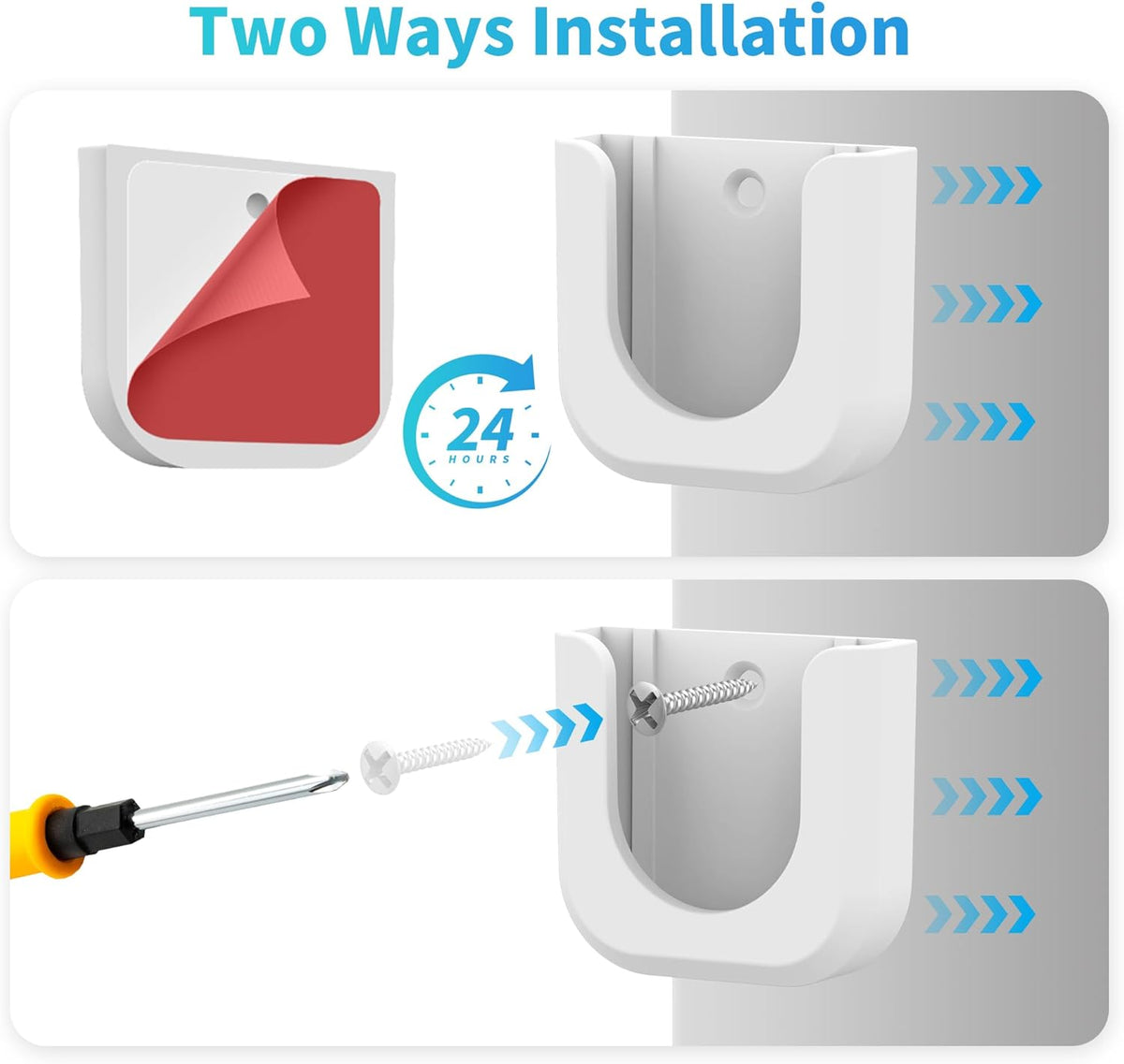 (2 Pack,White) Adhesive Wall Mount Bracket for Indoor Cam, Strong Adhesive Durable Camera Mount Stand for Indoor