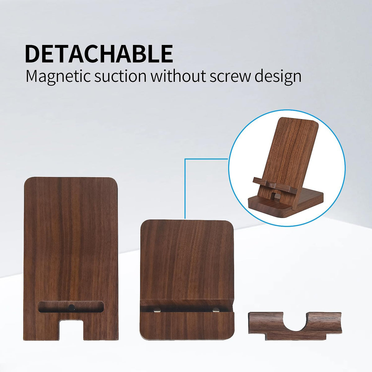 Baiwryxl Wood Phone Stand of , Desktop Wooden Phone Holder, Portable Office Phone Stand for Desk, Wood ipad Stand