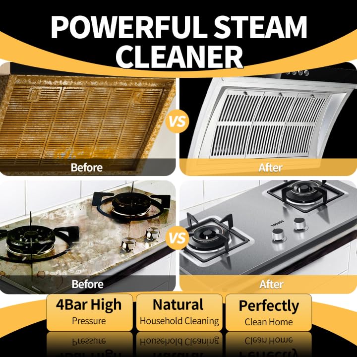 Steam Cleaner, 6 Steam Levels, 42oz Tank & 11 Pieces Accessories, 1500W High-Temperature Steam Cleaner for Home, Steamer for cleaning Car, Tile, Floor