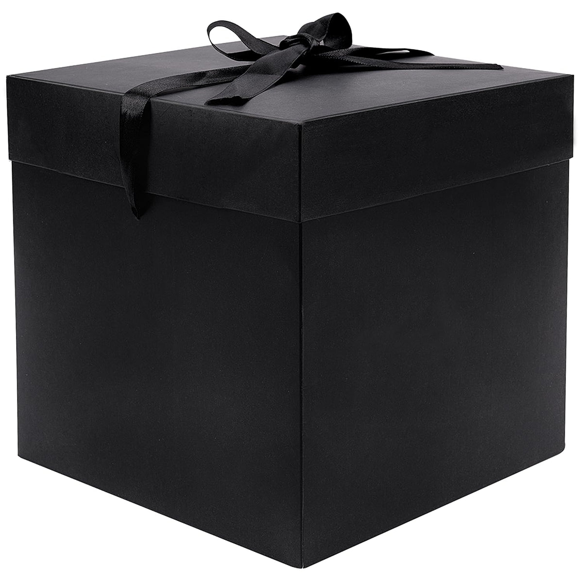 Elephant-package Medium Gift Box with Lids, Ribbon and Paper Filler, for Men Women Birthdays, Father's Day, Bridal Showers, Weddings, Baby Showers - Collapsible, 8.7", 1 Pack, Black