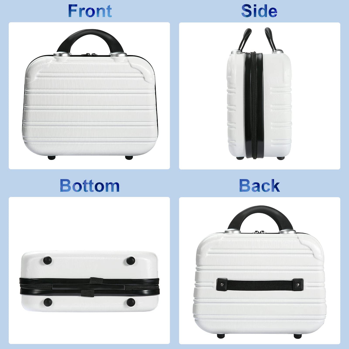 JZRTravel 14-Inch Makeup Train Case Hardshell PC+ABS Travel Cosmetic Organizer, Makeup Storage Box for Toiletry Durable Portable Gifts for Women.