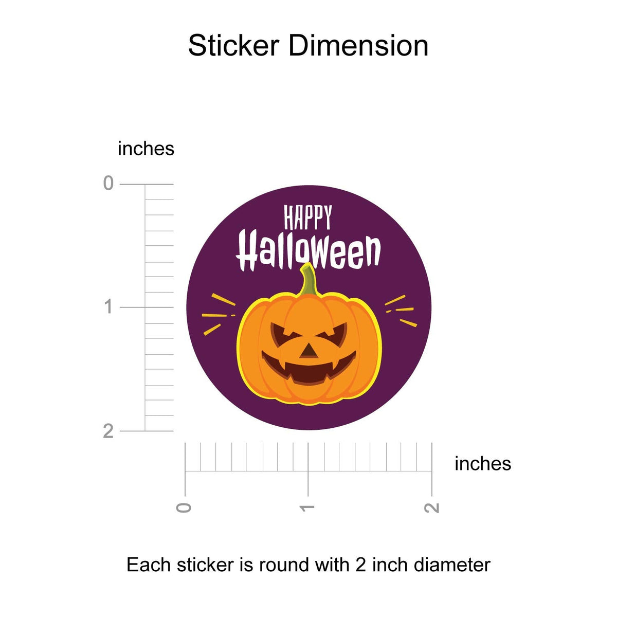 weRevel Halloween Party Stickers, 40 Count, 2 Inches, Round, 4 Unique Designs