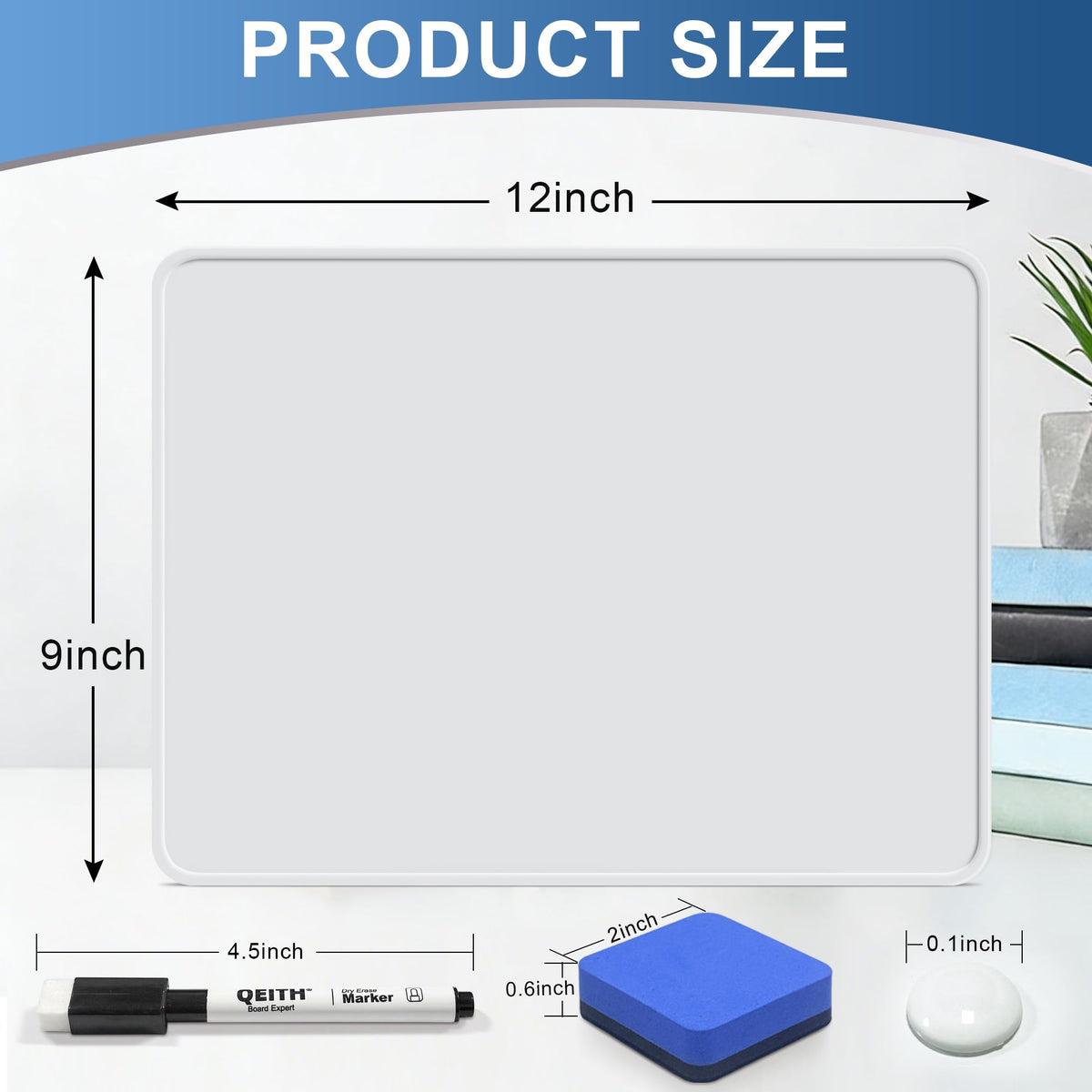 Magnetic Dry Erase Boards, 6 Pack 9 x 12 Inch Double Sided Portable Personal Small Whiteboards, Include 6 Markers, 6 Erasers, 12 Magnets for Kids, Students, Teachers Classroom School Supplies