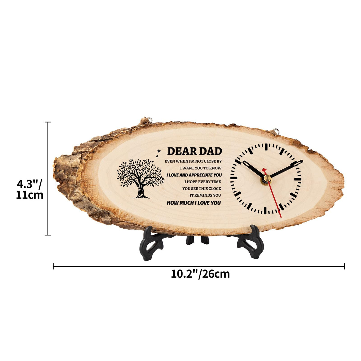 BeauGift Dad Gifts, Wooden Clock Gifts for Dad from Daughter Son Kids, Daddy Birthday Gift Idea for Papa Father Who Wants Nothing, Fathers Day Present from Child to My Dad