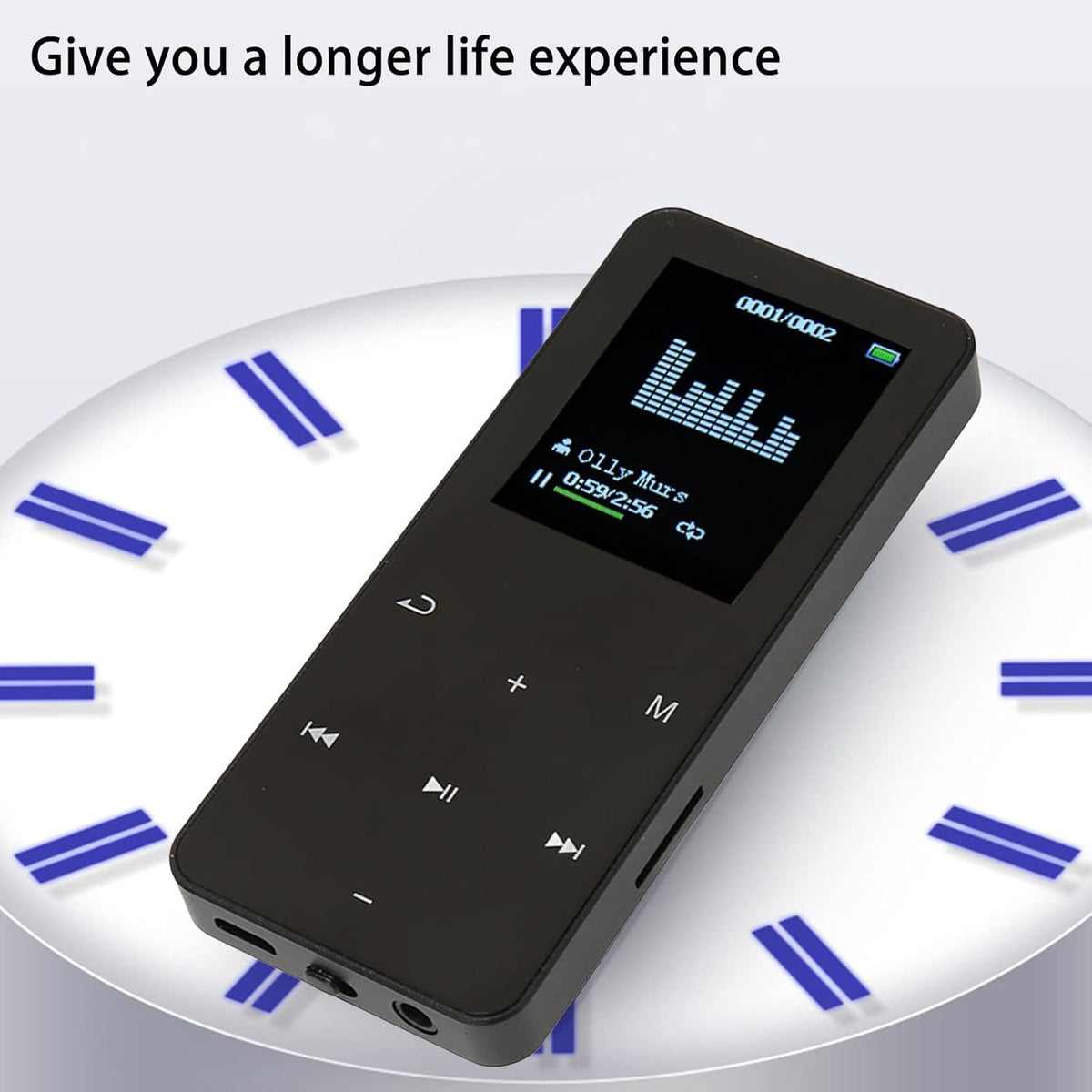 SENECESLI MP3 1.8" 128G Player with Bluetooth, Portable Music Player with Screen, Digital Music Voice Recorder