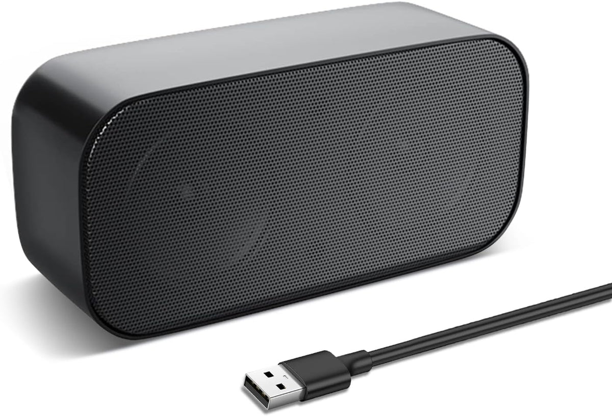 shuley Computer Speaker for Desktop, Wired PC Speaker, Portable USB Speaker for Laptop, Plug and Play, Sound-bar