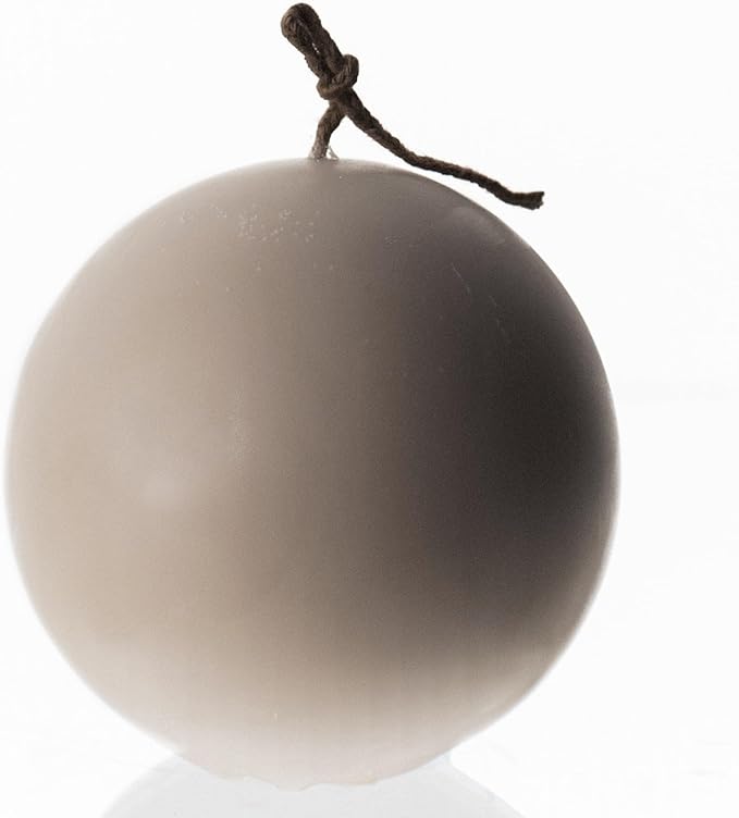 LAWA Sphere Candle - Beautiful Handmade Pillar Scented Soy Wax Elegant Aesthetic Candle Housewarming Gift Home Room Shelf Decor Idea (Light Beige, Small)