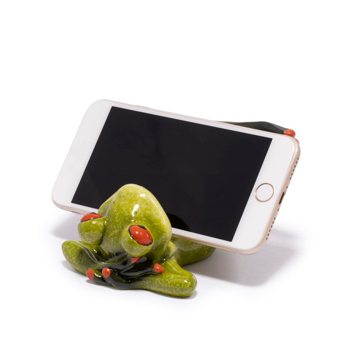 Hodao Cute Frog Phone Stand Holder for Desk – Ocean & Animal Figurine Phone Holder Decoration Unique Gift for Friends, Family, Office & Home Decor (Green-Frog)