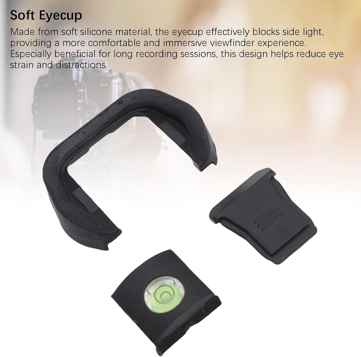 Akozon R5 R6, Camera Eyecup Viewfinder with Hot Shoe Cover & Bubble Spirit Level Kit, Compatible with Durable