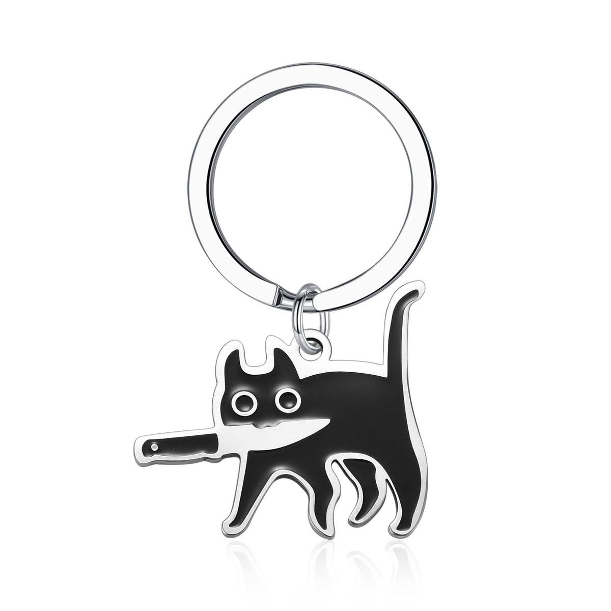 JEWAB Cute Black Cat Keychain for Women Men, Cool Stuff Cats Lover Gifts Ideas For Women, Funny Cat Keychain Decor Halloween Gifts Basket Stuffers Christmas Birthday