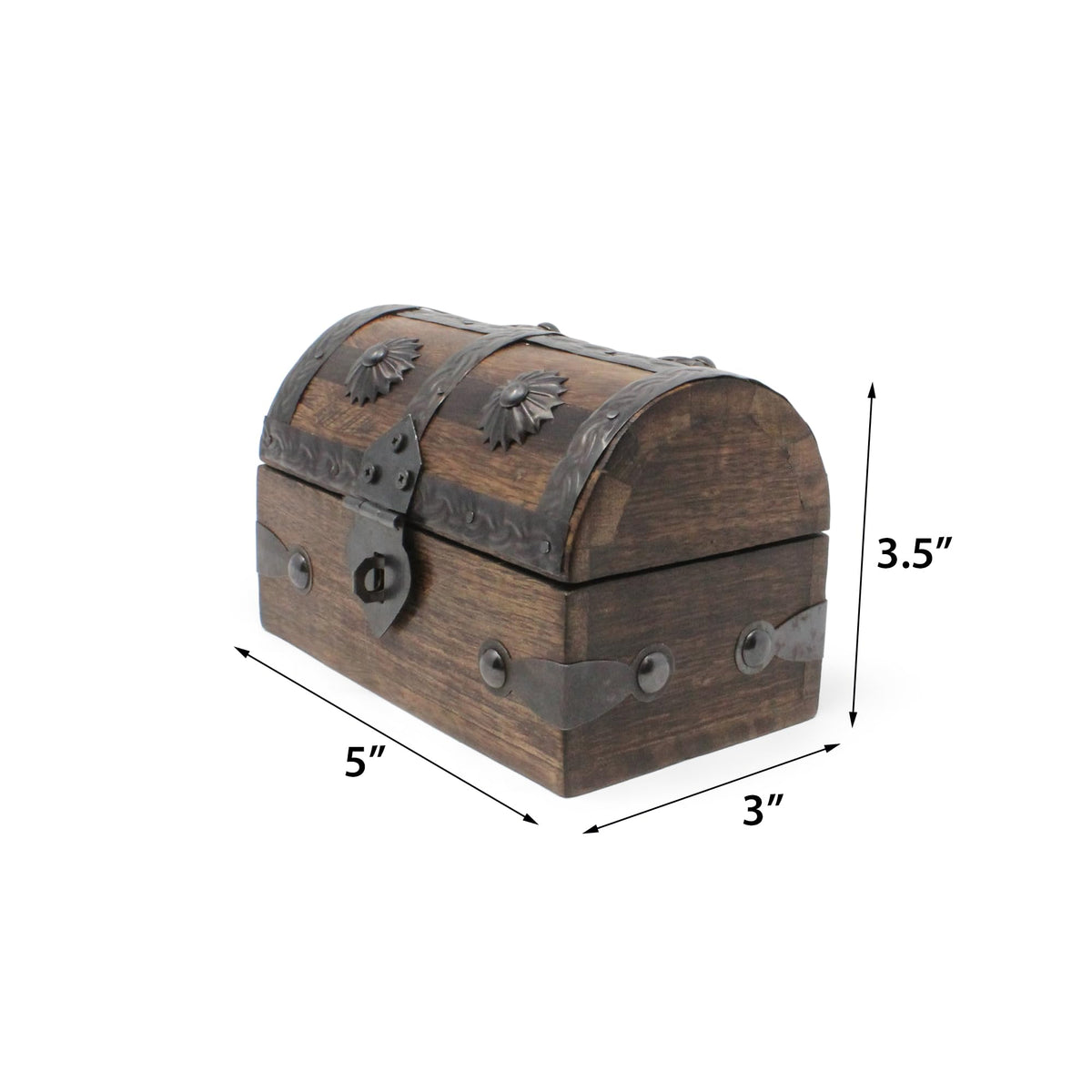 Nautical Cove Treasure Chest Keepsake and Jewelry Box Wood - Decorative Treasure Box