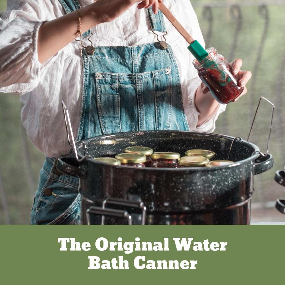 Granite Ware 8 Piece Enamelware Water bath canning Pot with Canning kit and Rack. Canning Supplies Starter Kit