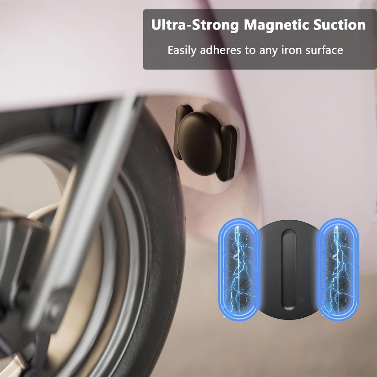 Tracker Device for Vehicles,GPS Car Tracker,No Monthly Fee Car Locator Tracker Work with Apple Find My(iOS Only),Mini Hidden Car Tracker with Magnetic Case (Black,1PCS)