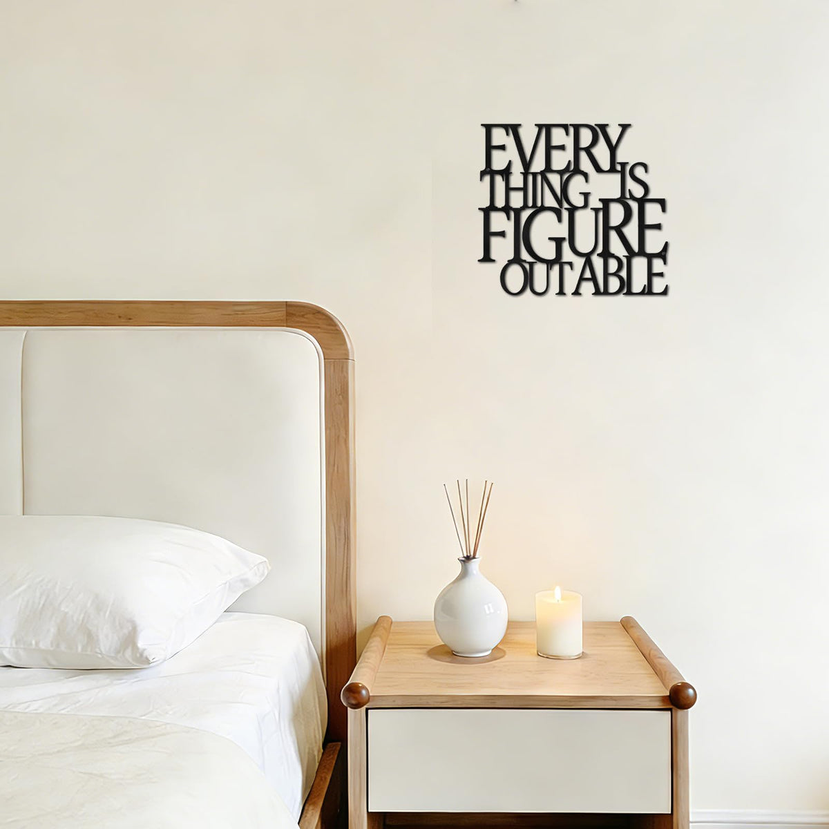 Home Office Decor Motivational Black Metal Wall Art Inspirational Farmhouse Wall Decor for Living Room,Bedroom,Bathroom-Everything is Figureoutable Encouragement Appreciation Gifts for Coworkers Women