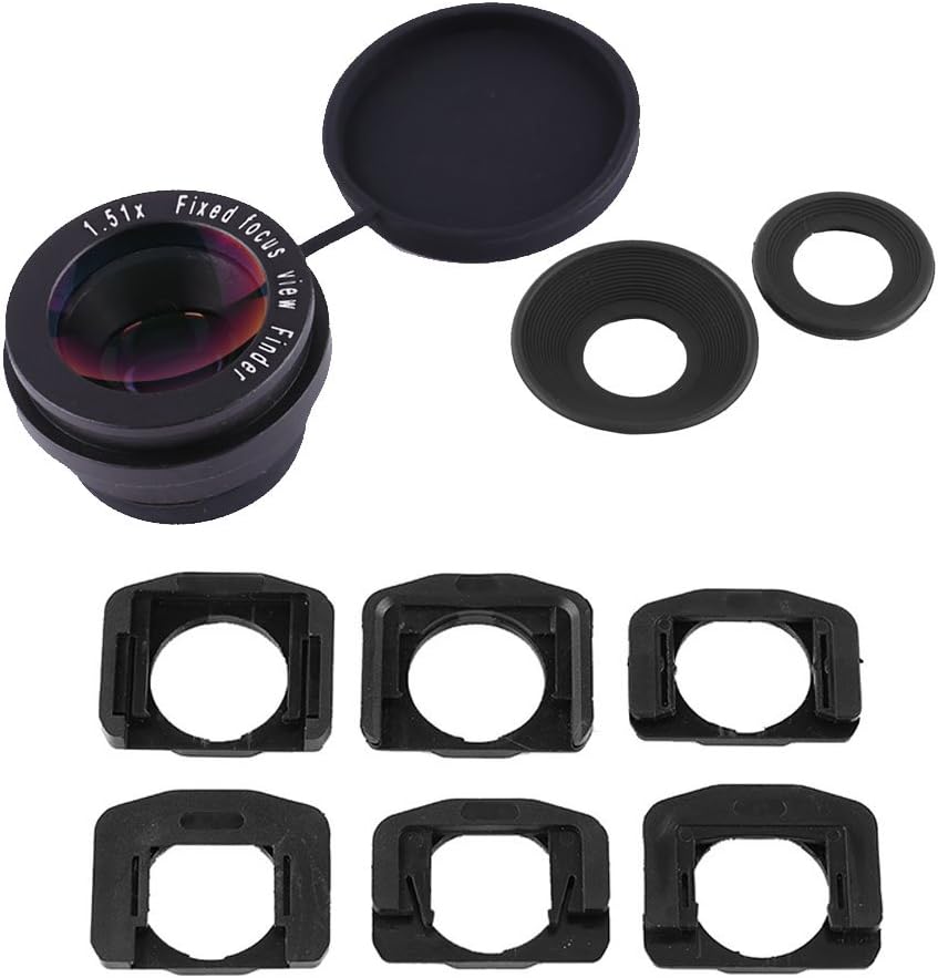 AlcheLHymist 1.5X 6 Fixed Focus Viewfinder Eyepiece Magnifier for DSLR Camera, Durable Eyecup with Mount Bases, Clear