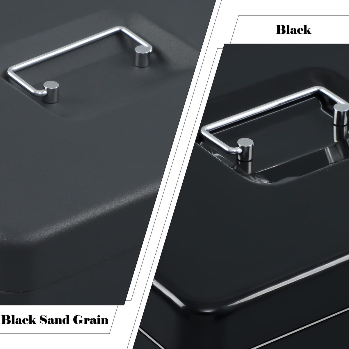 xydled Cash Box with Money Tray and Key Lock,Tiered, Cantilever Design,4 Bill / 5 Coin Slots,11.8" x 9.5" x 3.5",Black