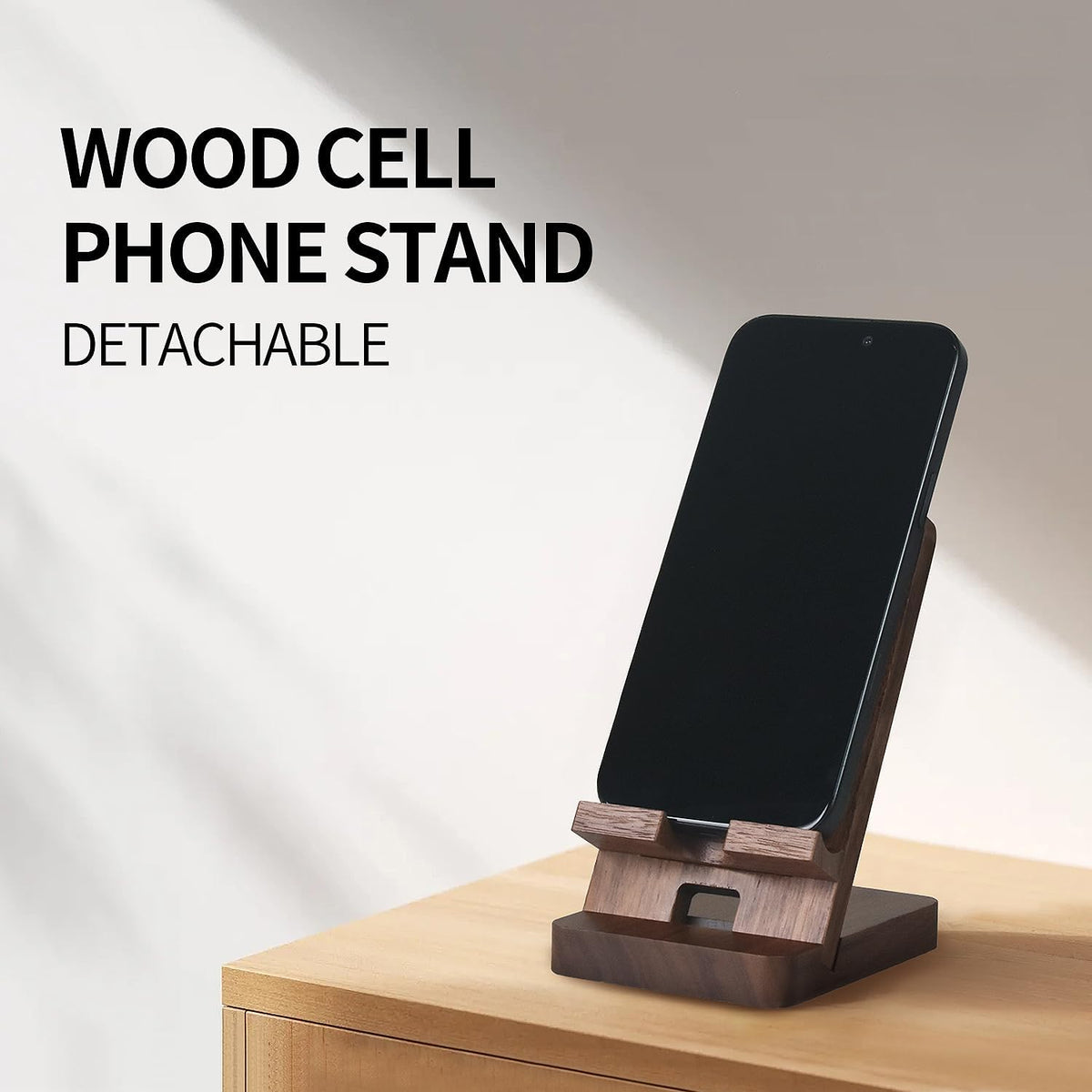 Baiwryxl Wood Phone Stand of , Desktop Wooden Phone Holder, Portable Office Phone Stand for Desk, Wood ipad Stand