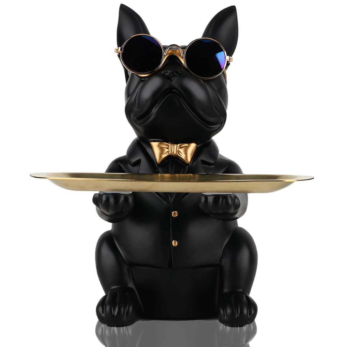 French Bulldog Gifts Statue Tray Organizer for Keys, Candy, Jewelry, Earrings, Entrance Piggy Bank - Modern Decor Resin French Bulldog Decor Entryway Table, Coffee Table, Office Desk, Home Decor