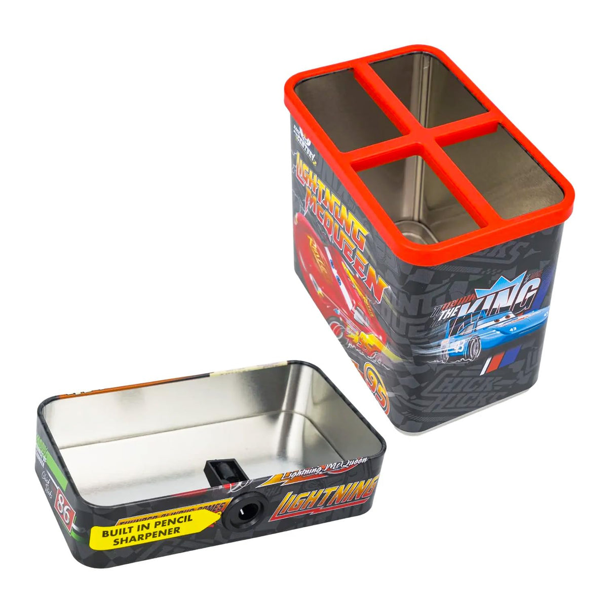 Disney Cars Pencil Holder Set - Bundle of Lightning McQueen Desk Organizer, Pencil Sharpener, Stickers, More | Cars School Supplies Stationery Pack