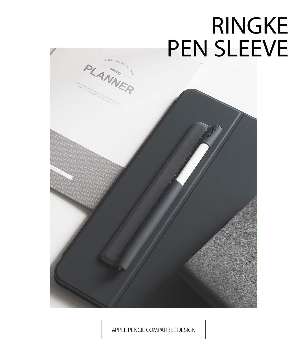 Ringke Pen Sleeve Charcoal Gray Designed for Apple Pencil, Journal, Tablets, and More