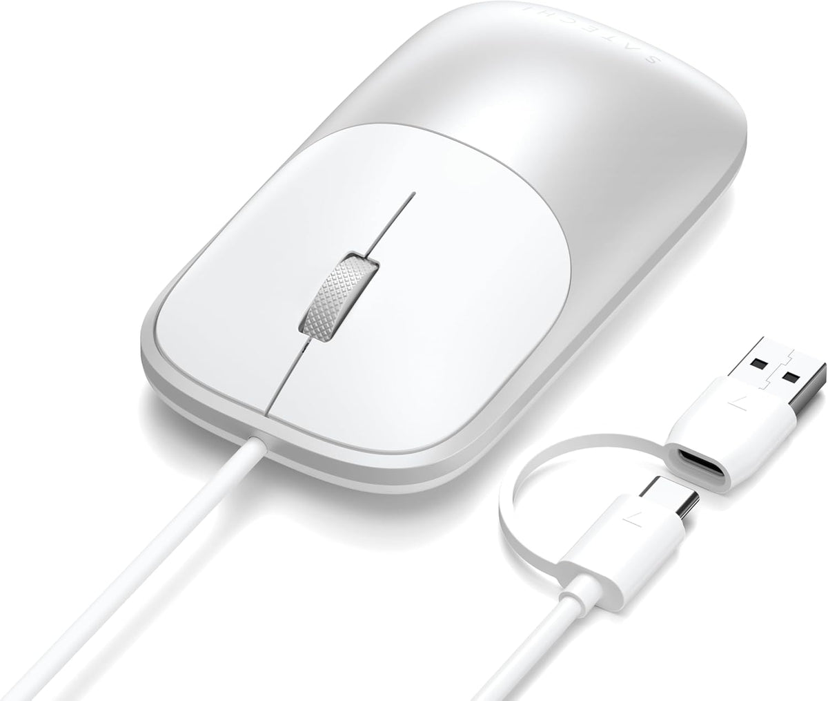 Satechi Setups, Slim LX Wired Mouse, Aluminum Design with USB-C Connectivity, Quiet Click Performance, Designed for Mac