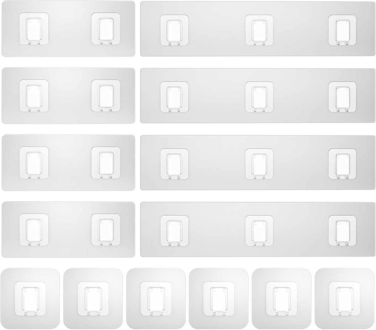 Skiennix Shower Caddy Hooks - 14 Pack Transparent Waterproof Adhesive Wall Hooks | No Drilling Required