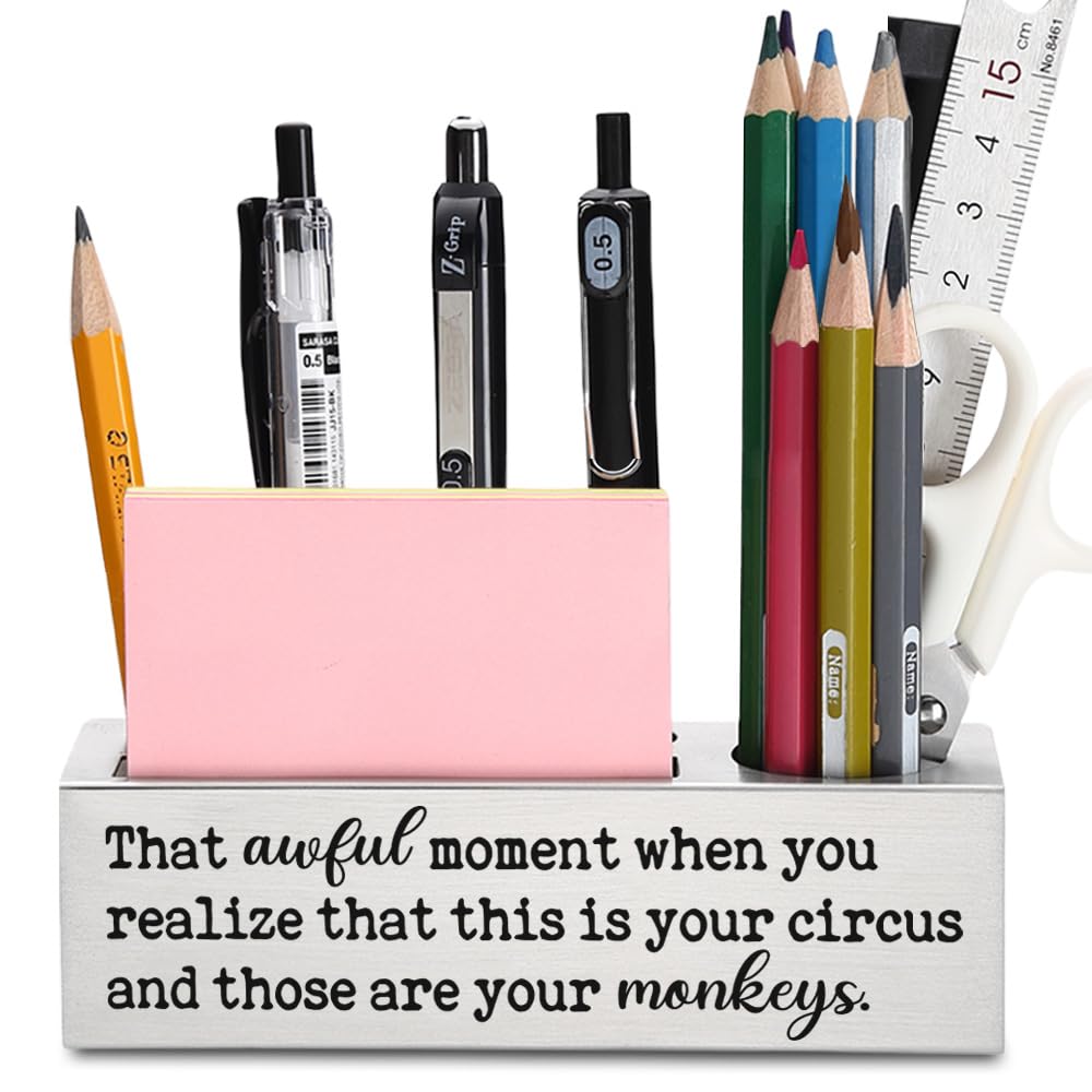 Funny Boss Day Gift for Women Men, Team Leader gifts funny, Funny Leadership gift, Funny gifts for Coworker Leader Manager, Humor Sarcasm Those Are Your Monkeys Office Desk Pencil Holder-DS95