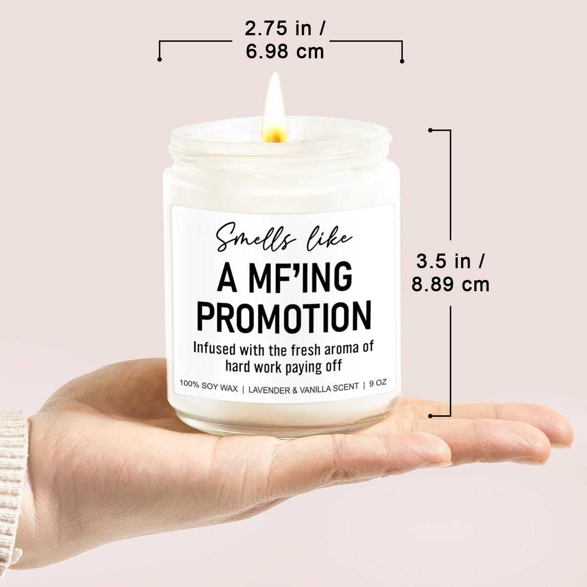 Younift Funny Scented Candles - Congratulations on Your Promotion, New Job Gifts for Women, Men - Job Decorations - 9 oz