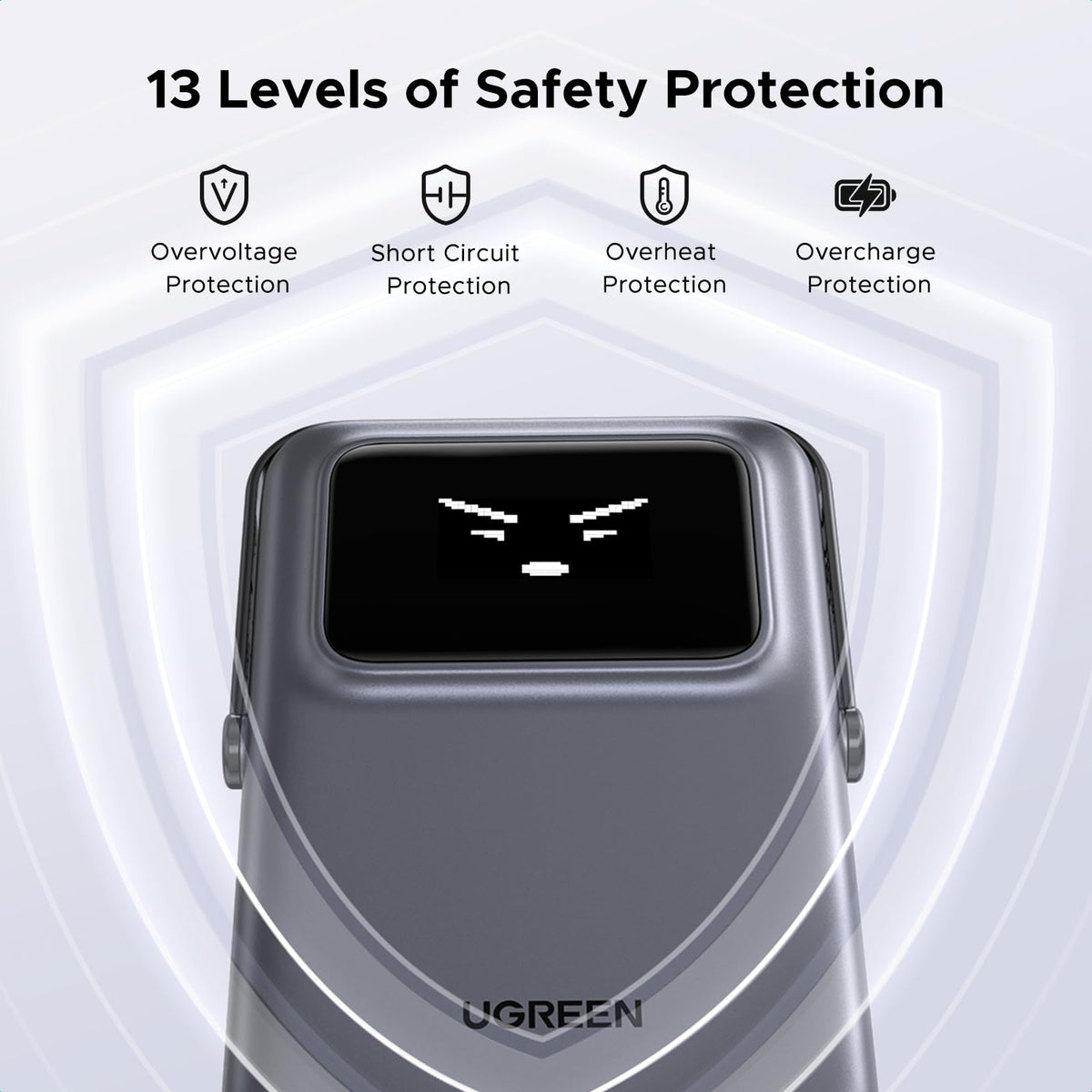 UGREEN Uno Magnetic Power Bank, Wireless Portable Charger, 20W Fast Charging Battery Pack with Foldable Stand and TFT Display 5000mAh for iPhone 17/17 Air/17 Pro/17 Pro Max/16/15/14/13 Series, Black