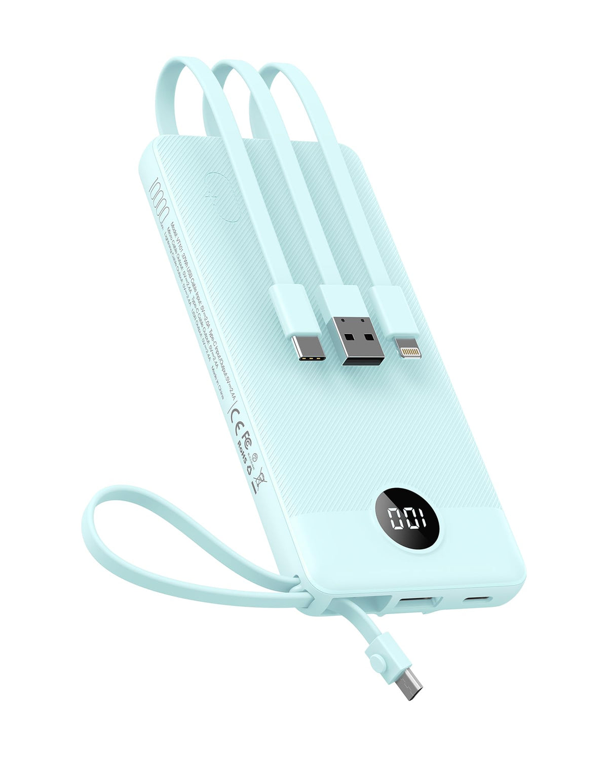 VEEKTOMX Portable Charger Built-in Cables, Power Bank for iPhone, Fast Charge USB C Battery Pack Travel Essentials Powerbank Compatible with iPhone 17/16/15/14, Samsung S25/24