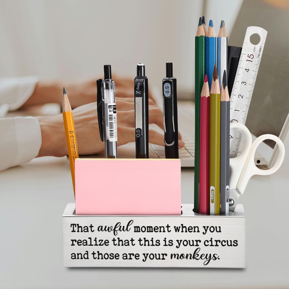 Funny Boss Day Gift for Women Men, Team Leader gifts funny, Funny Leadership gift, Funny gifts for Coworker Leader Manager, Humor Sarcasm Those Are Your Monkeys Office Desk Pencil Holder-DS95