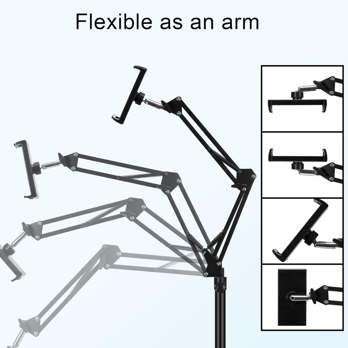 SAMHOUSING 360-degree 4.7~12.9 Inch-Screen Tablet Floor Stand, Adjustable Universal Rotatable Metal Tablet Holder