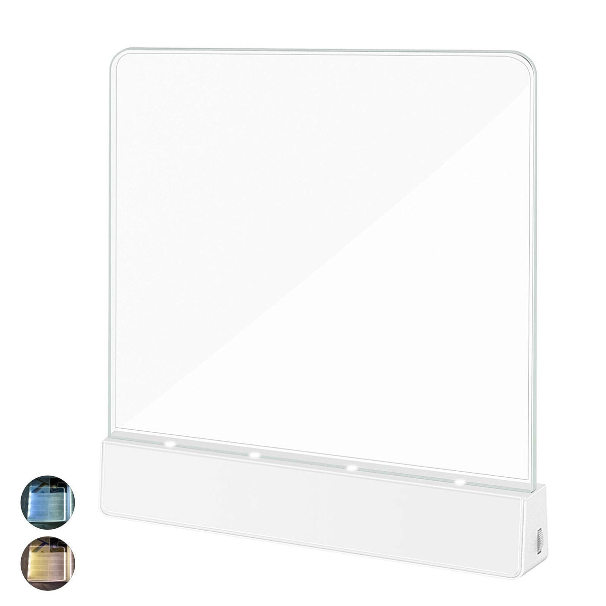 Deelessgz Book Light,Battery Powered Flat Plate led Book lamp,Brightness Adjustable,2 Color Temperature,Kids Book Light for Reading in Bed at Night Clip on Book Lovers Gifts (Warm)