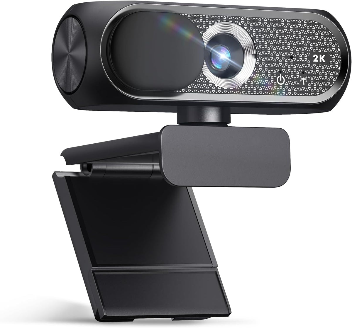 Shcngqio 2K Webcam with Microphone, Privacy Cover, Wide-Angle Lens, Auto Light Correction, Plug & Play USB Webcam
