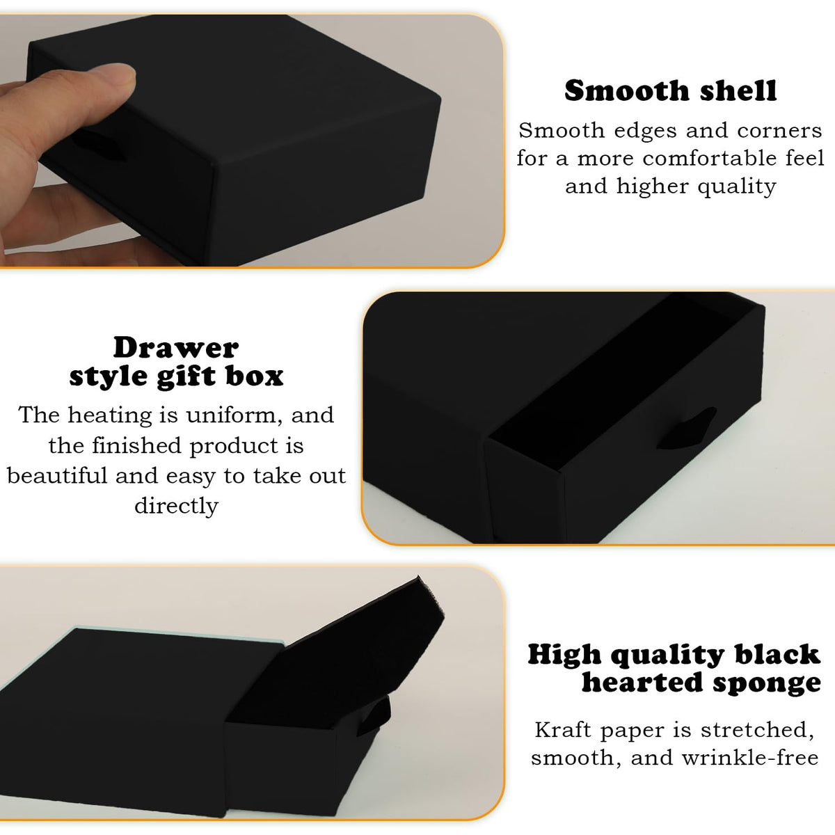 Nsmykhg Jewelry Gift Box Velvet-Lined,12 Pack Compact Drawer Style for Earrings & Rings, Necklace & Bracelet Organizer, 3.93x3.93x1.65 Inches, Stackable Elegant Jewelry Display & Storage Box (Black)