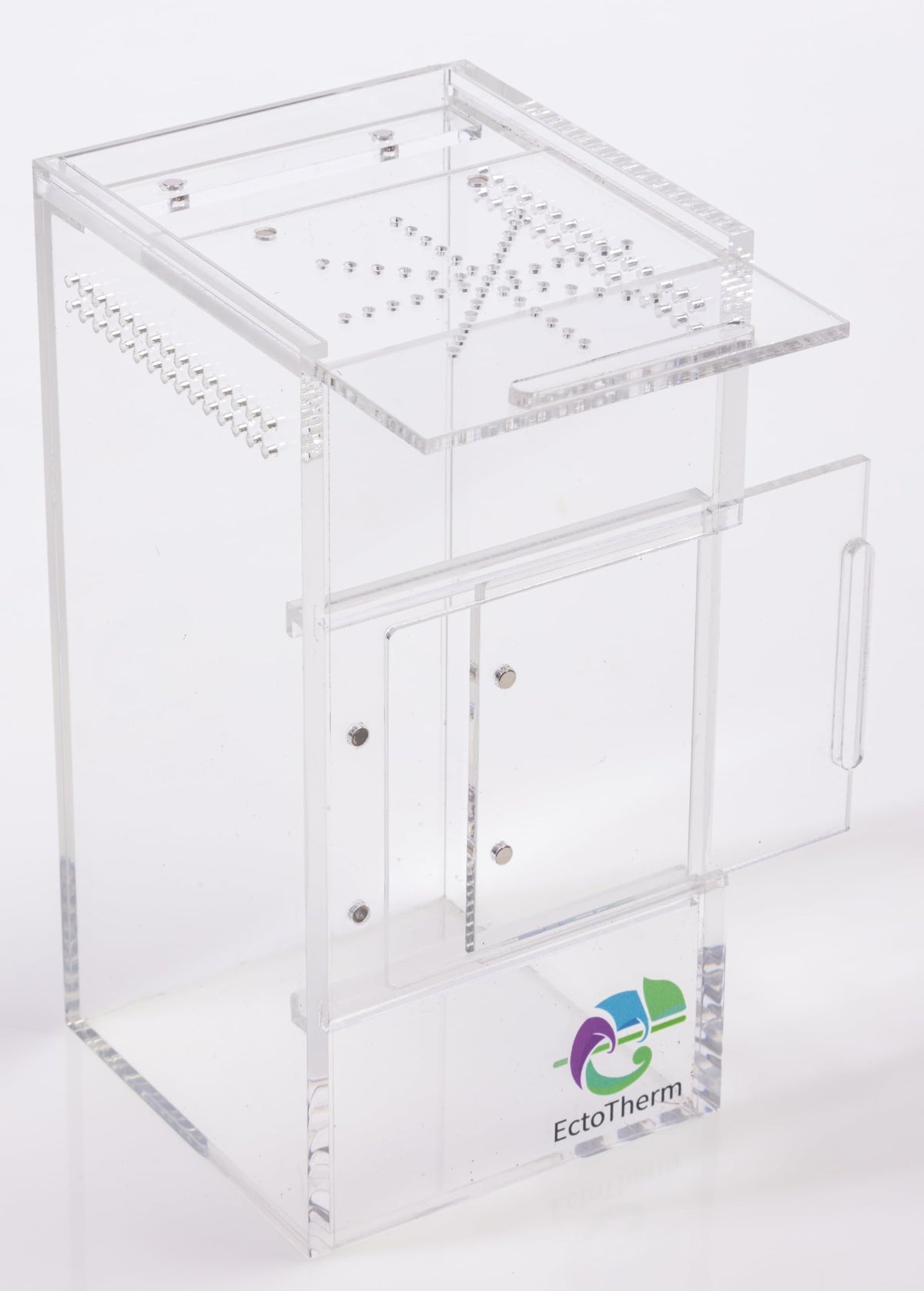 EctoTherm Jumping Spider Enclosure - Complete Acrylic Terrarium Habitat for Spiders, Tarantulas, Praying Mantis - Small Spider House with Front Opening Door - Bug Enclosure for Arboreal Species