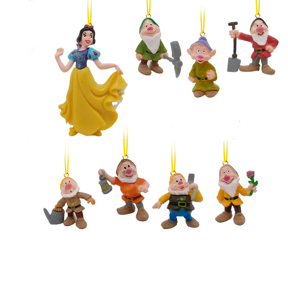 LOVUFYSI Cute Princess Christmas Tree Decoration Ornament, 8 PcsX'Mas Tree Hang Act The Role Ofing Halloween Home Car Pendant, Gift to Decorativ Boy Girl at Birthday Party (Yellow, 8)