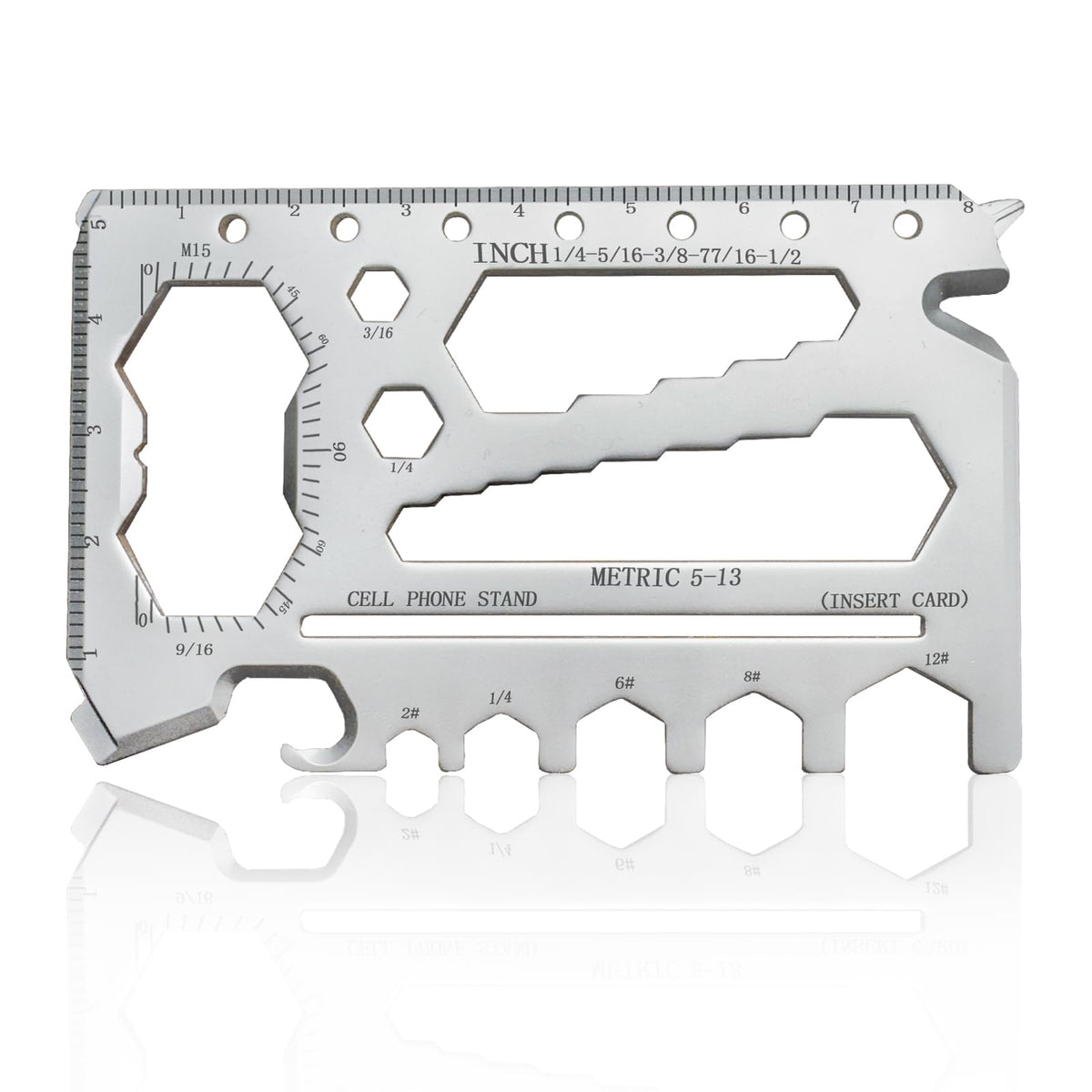 ANBSHUN 40-in-1 Credit Multitool Card 2Pack – TSA Compliant EDC Tool Cards, Thickening type tough Pocket Survival Wallet Tools Gift For Man(Silver)