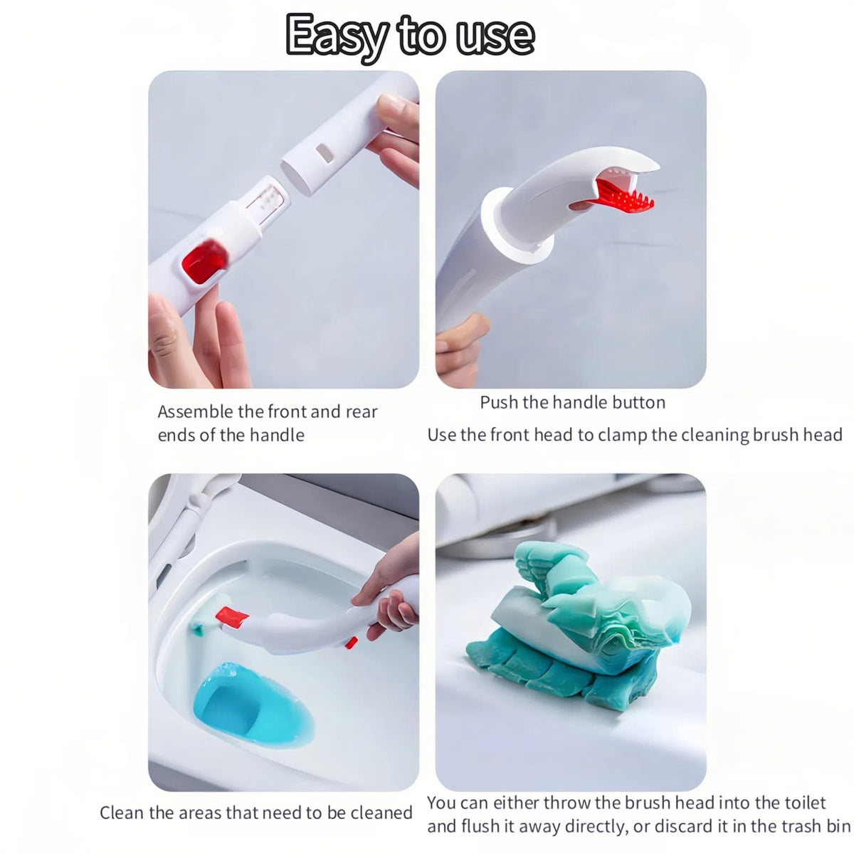 White Swan-Shaped Disposable Toilet Brush,Toilet Bowl Brush and Holder with Cleaner Refill Pads, Brush Toilet Wand Starter Kit,1 Wand + 30 Refills(Flushable) + 1 Stand