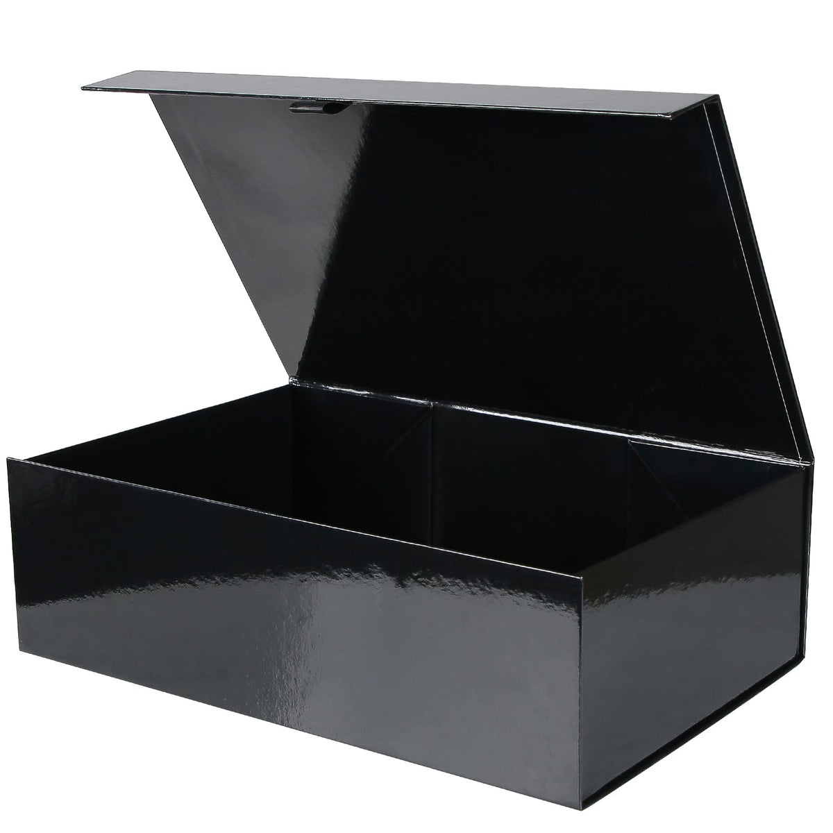 Aimyoo 1 Pack Black Collapsible Gift Box with Magnetic Closure Lids & Rope for Easy Opening 13.8x9x4.3, Bridesmaid Groomsman Proposal Boxes, Rectangle Storage Present Boxes