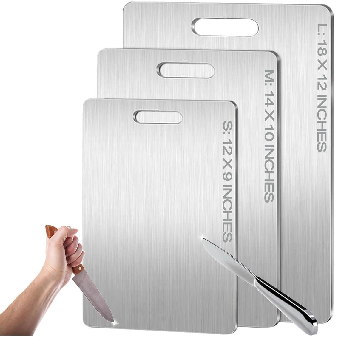Titanium Cutting Board - 2026 New Upgrade 100% Pure Titanium Cutting Boards for Kitchen Double Sided Non Toxic Titanware Cutting Board,Hygiene Durable Dishwasher Safe Chopping Board (12"L x 9"W)