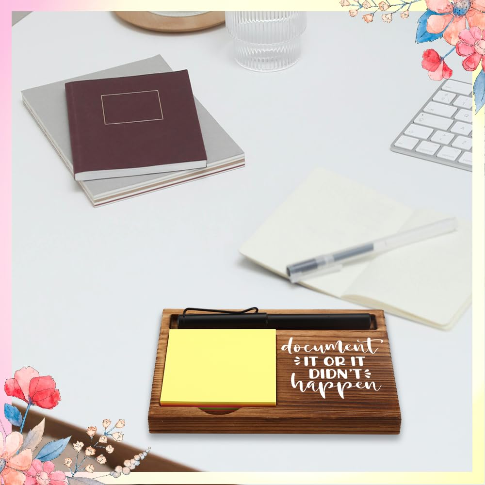 FOUGSTA Funny Office Gifts for Nurse, Gag Office Gifts for Nurse, Funny Office Decor Gifts for Nurse,Wooden Notepad Pen Holder With Funny Quotes,16.5 x 12 x 1.5 cm,XXN13