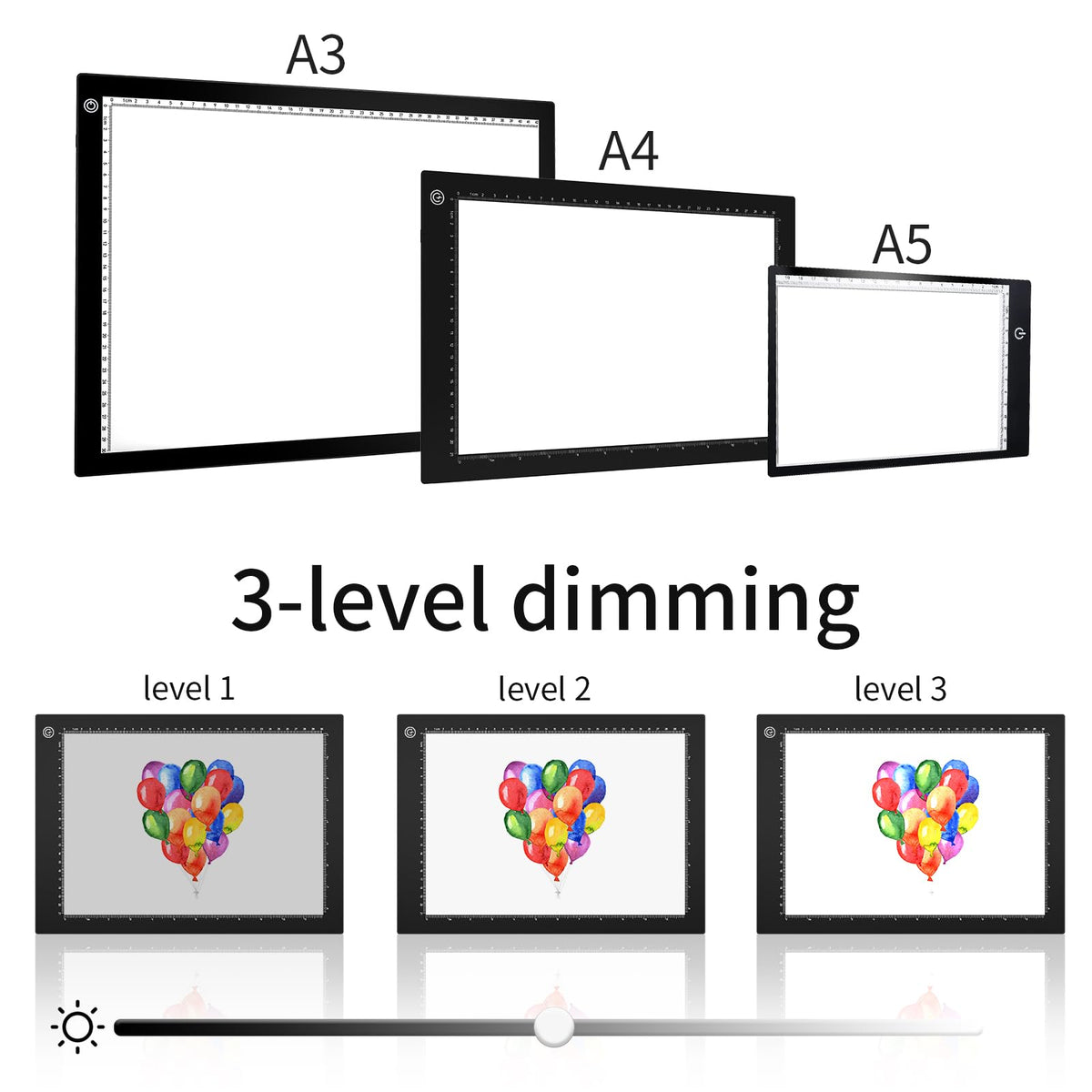 Light Box Drawing Pad A4, Tracing Board with Type-C Charge Cable and Brightness Adjustable for Artists, AnimationDrawing, Sketching, Animation, X-ray Viewing (A4-PS)