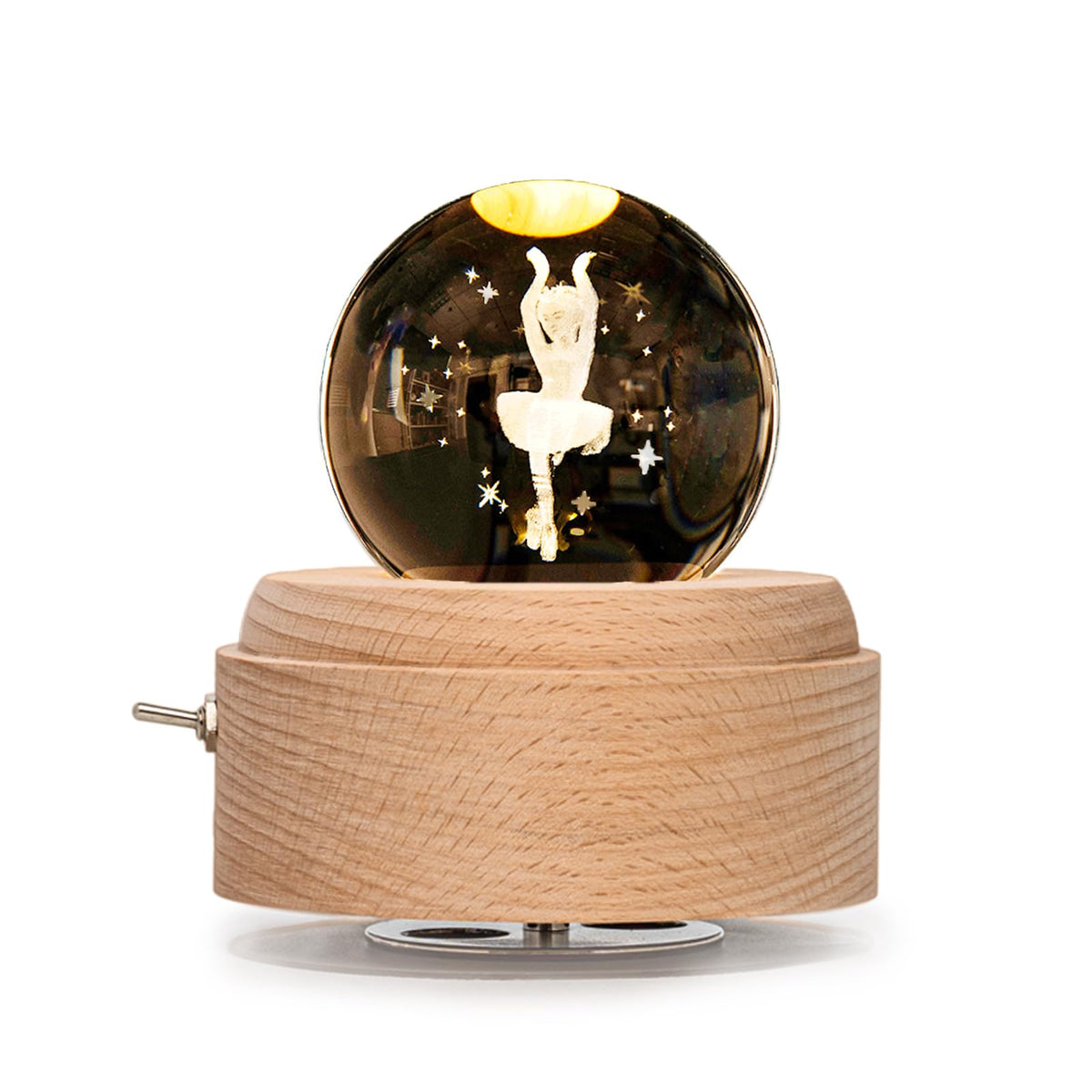 YCWF 3D Crystal Ball Music Box,Luminous Rotating Musical Box,with Projection LED Light Music Box,Best Gift for Birthday Thanksgiving Day Valentines Day Mothers Day Christmas (Ballet Girl)